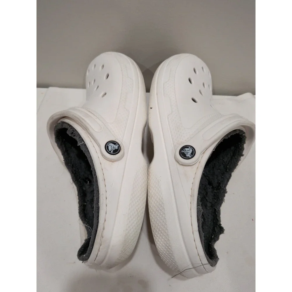 CROCS Classic Lined Clogs Unisex Size US M10 W12 White Grey with Tags